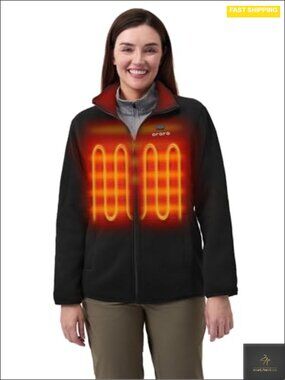 Heated Fleece Jacket Women's 4-Zone Battery Powered